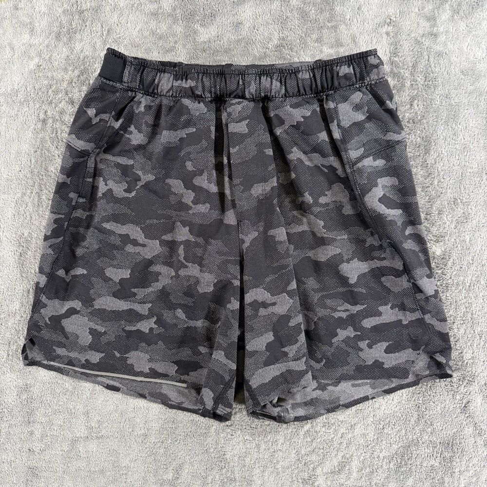 Lululemon Men's Small Surge Short 6” Lined Jacquard Variegated Mesh Camo Black